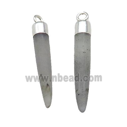 Labradorite Bullet Pendant Silver Plated