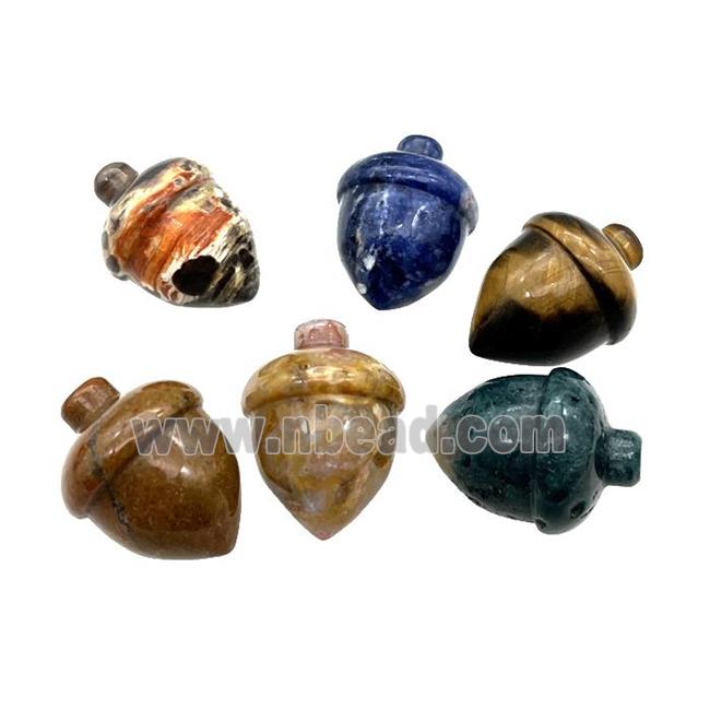 Mix Gemstone Acorn No Hole