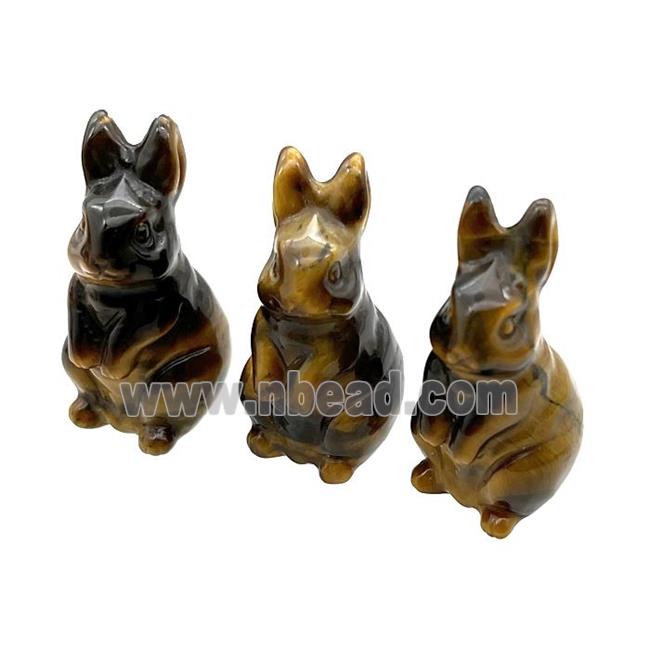 Yellow Tiger Eye Stone Rabbit No Hole