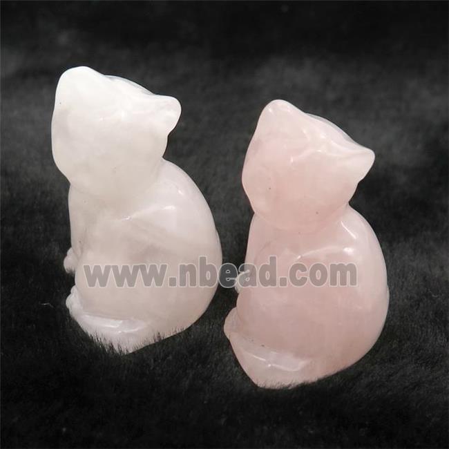 Pink Rose Quartz Cat No Hole