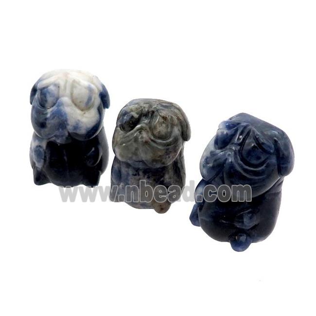 Blue Sodalite Sharpei Dog No Hole