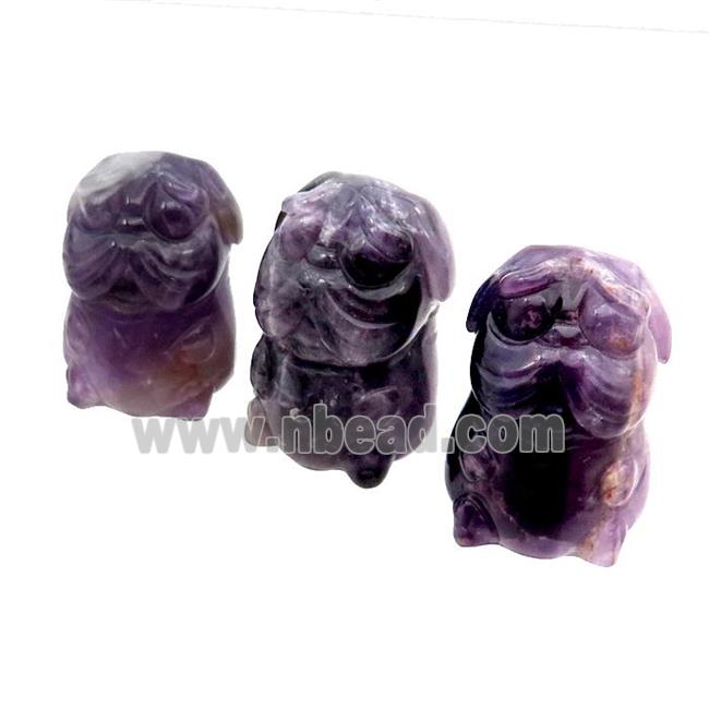 Purple Fluorite Sharpei Dog No Hole