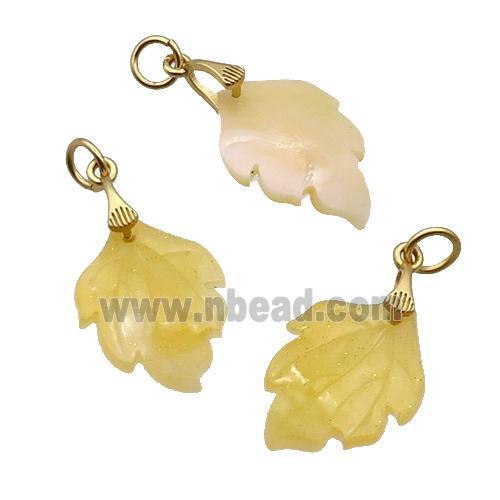 Yellow Acrylic Leaf Pendant