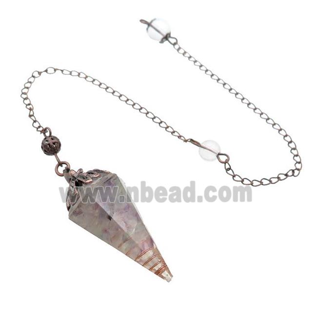 Multicolor Fluorite Chips Resin Pendulum Pendant Antique Red