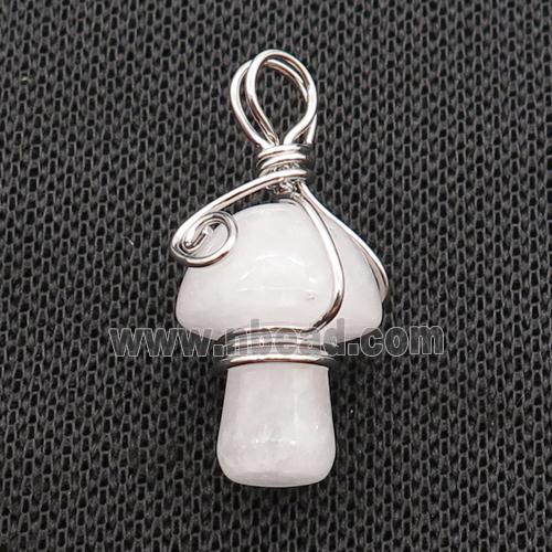 Clear Quartz Mushroom Pendant Wire Wrapped