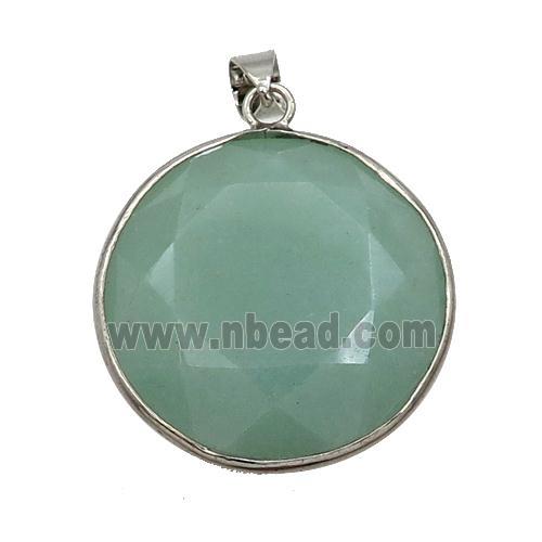 Green Aventurine Button Pendant