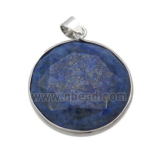 Blue Lapis Lazuli Button Pendant