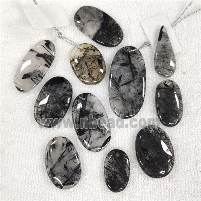 Black Rutilated Quartz Pendant Mix Shape