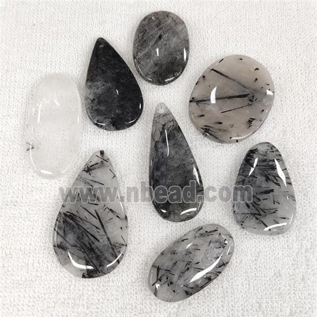 Black Rutilated Quartz Pendant Mix Shape