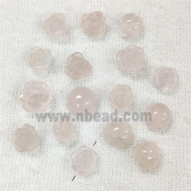 Rose Quartz Flower Beads Carved