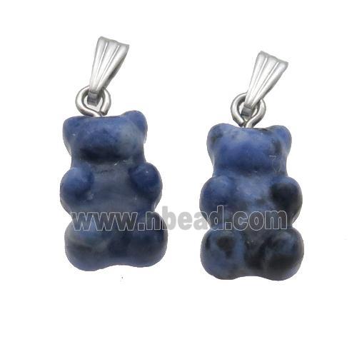 Blue Sodalite Bear Pendant