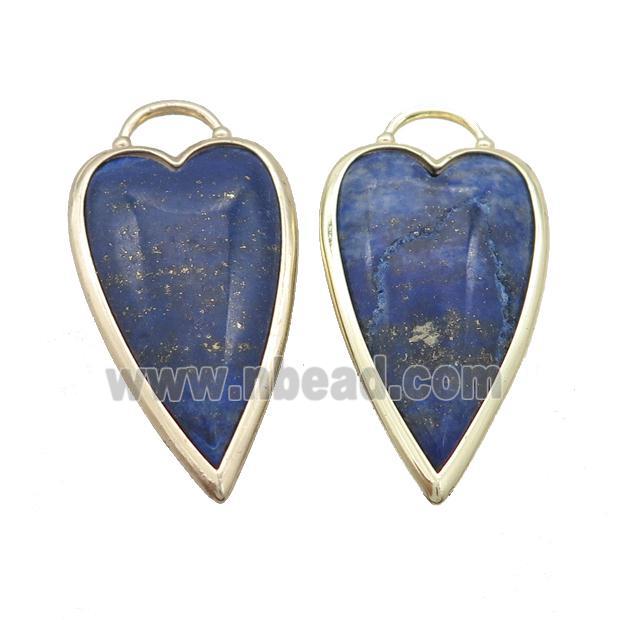 Blue Lapis Lazuli Arrowhead Pendant Gold Plated