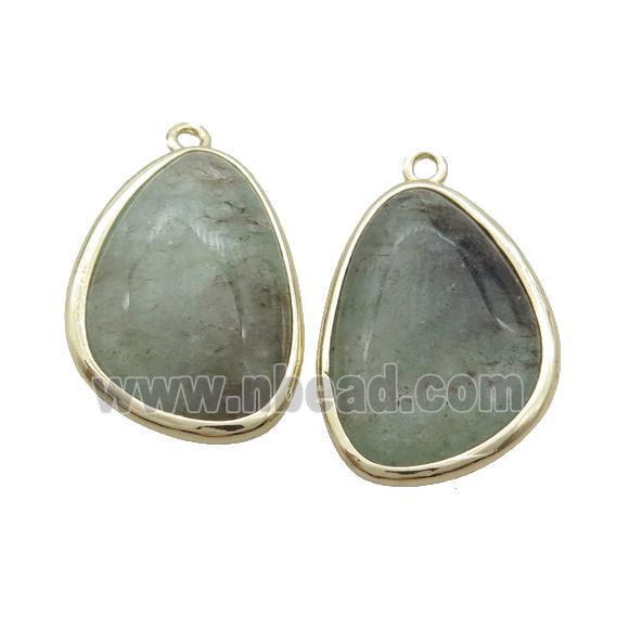 Labradorite Teardrop Pendant Gold Plated