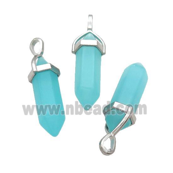 Aqua Glass Bullet Pendant