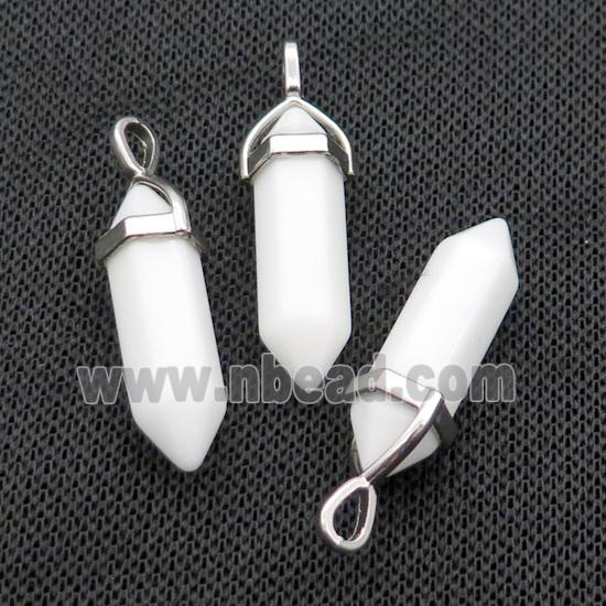 White Jasper Bullet Pendant