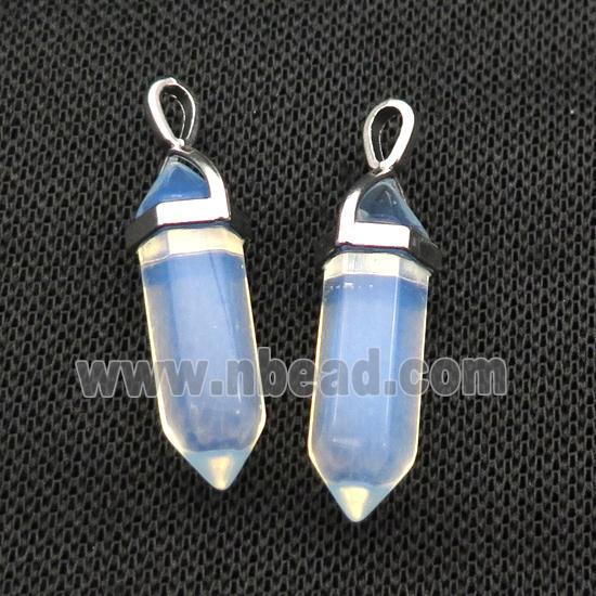 White Opalite Bullet Pendant