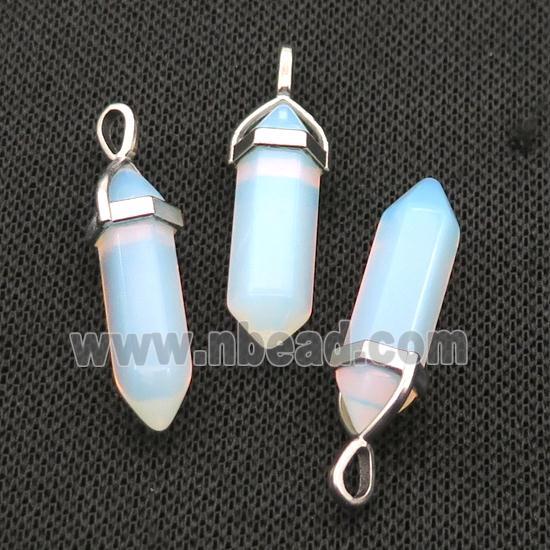 White Opalite Bullet Pendant