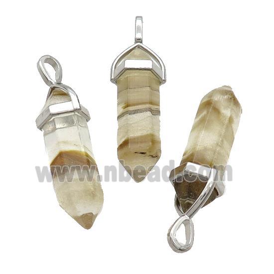 Synthetic Quartz Bullet Pendant Tiger Skin