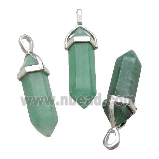 Natural Green Aventurine Bullet Pendant