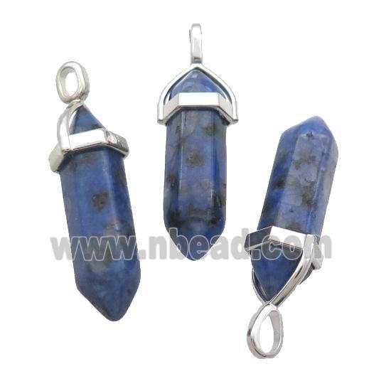 Dumortierite Bullet Pendant Blue Dye