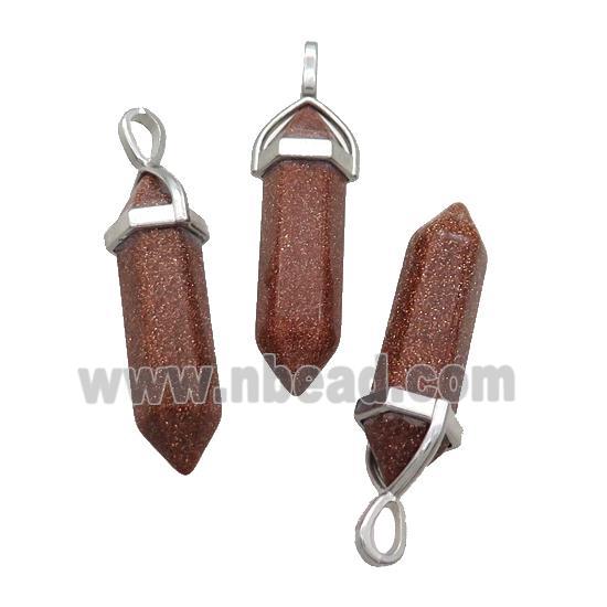 Gold Sandstone Bullet Pendant