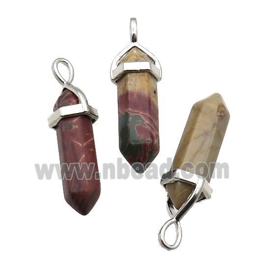 Natural Red Picasso Creek Jasper Bullet Pendant