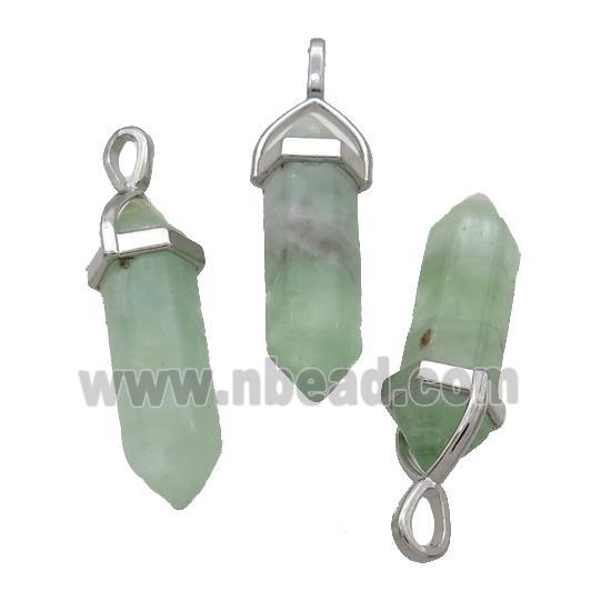 Natural Green Fluorite Bullet Pendant