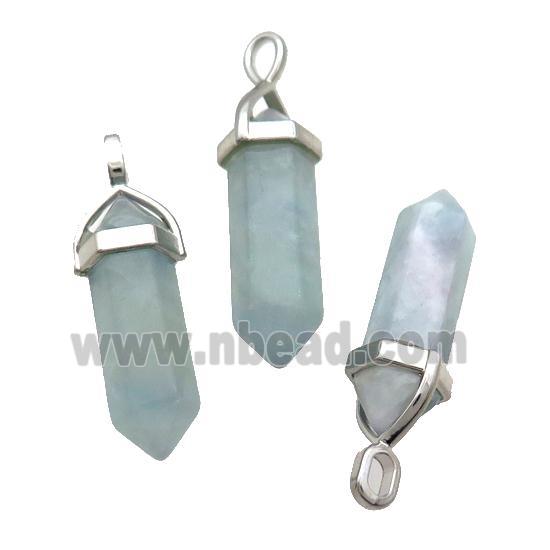 Blue Aquamarine Bullet Pendant