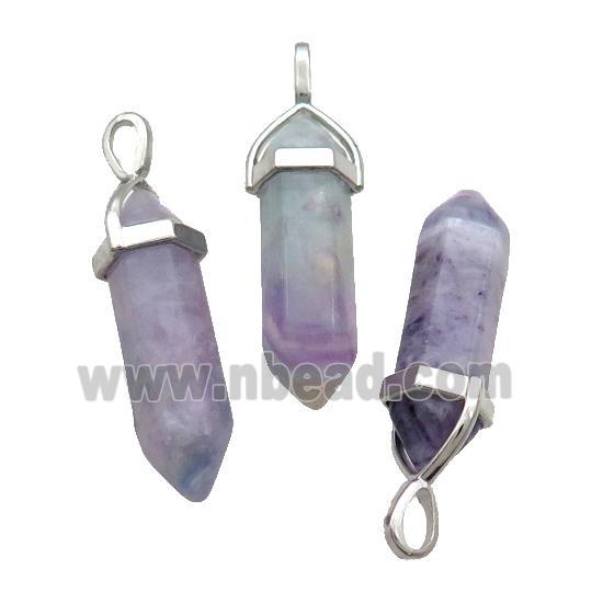 Natural Purple Fluorite Bullet Pendant