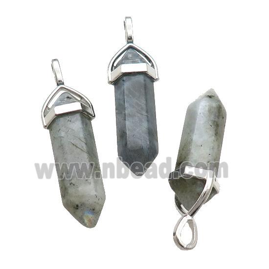 Natural Labradorite Bullet Pendant