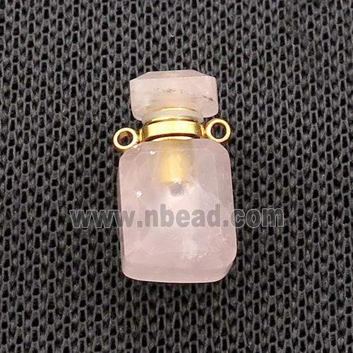 Natural Rose Quartz Perfume Bottle Pendant Pink