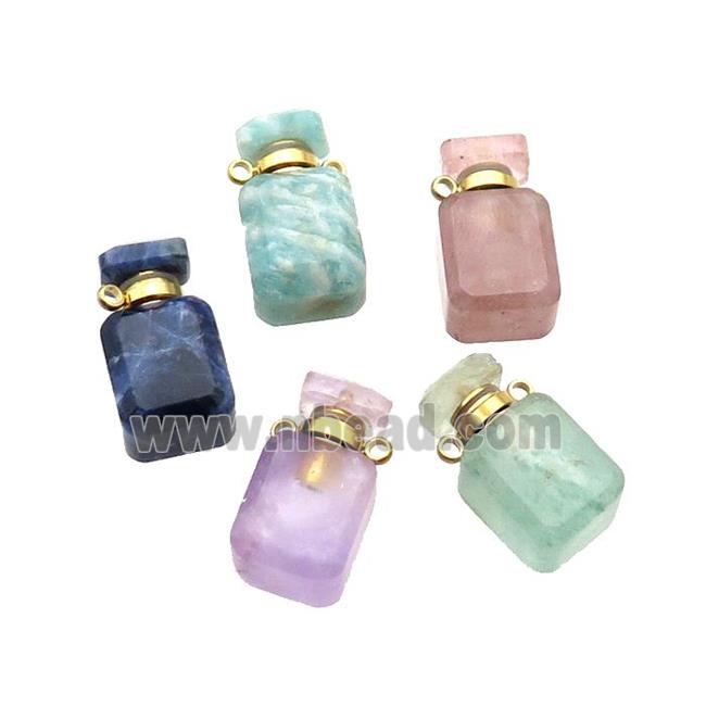 Natural Gemstone Perfume Bottle Pendant Mixed