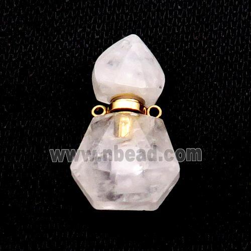 Natural Clear Quartz Perfume Bottle Pendant