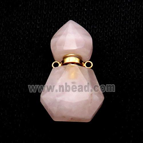 Natural Rose Quartz Perfume Bottle Pendant Pink