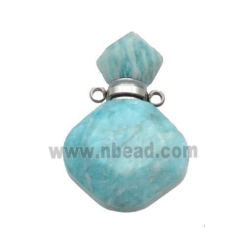 Natural Amazonite Perfume Bottle Pendant Green