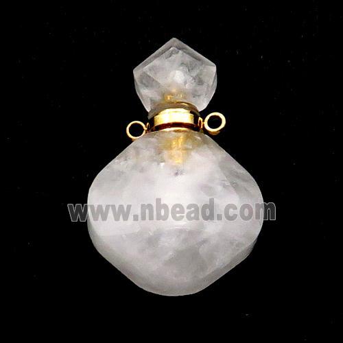 Natural Clear Quartz Perfume Bottle Pendant