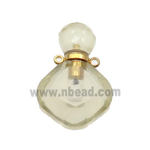 Natural Lemon Quartz Perfume Bottle Pendant