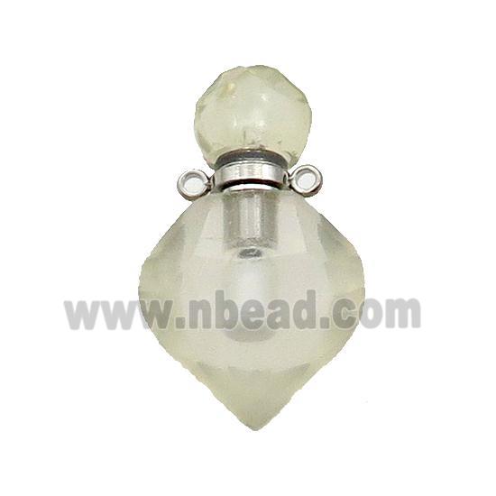 Natural Lemon Quartz Perfume Bottle Pendant