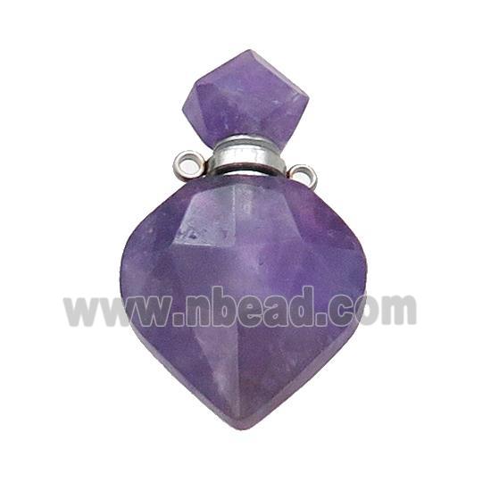 Natural Amethyst Perfume Bottle Pendant Purple