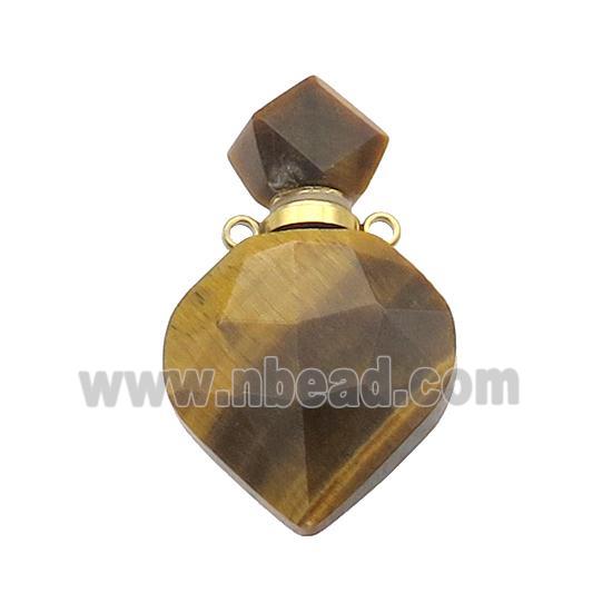 Natural Tiger Eye Stone Perfume Bottle Pendant Yellow