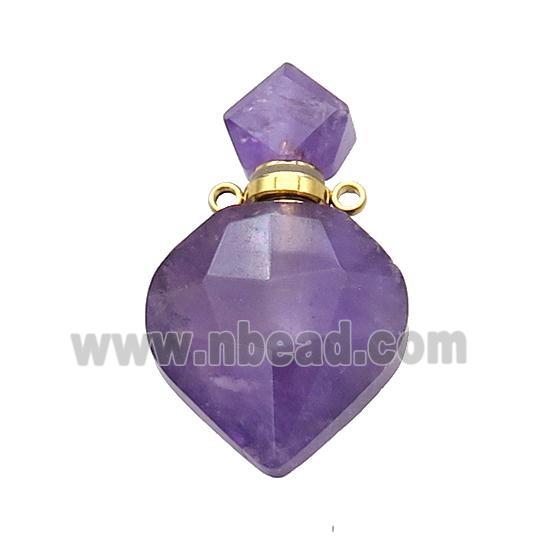 Natural Amethyst Perfume Bottle Pendant Purple