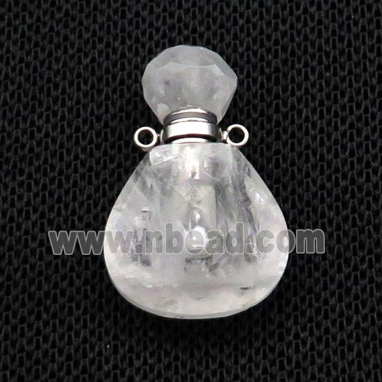 Natural Clear Quartz Perfume Bottle Pendant