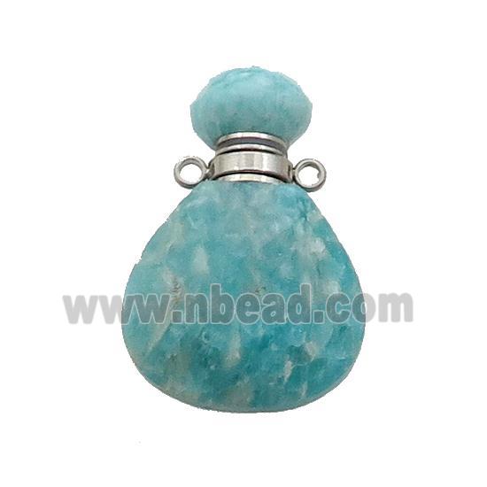 Natural Green Amazonite Perfume Bottle Pendant