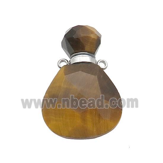 Natural Tiger Eye Stone Perfume Bottle Pendant Yellow