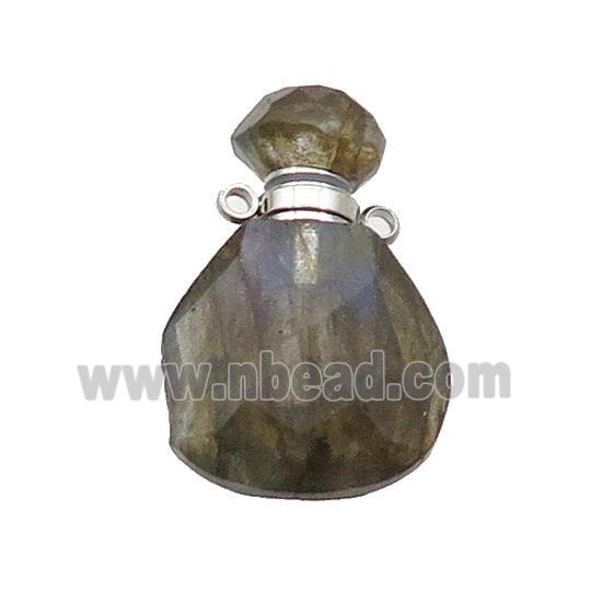 Natural Labradorite Perfume Bottle Pendant