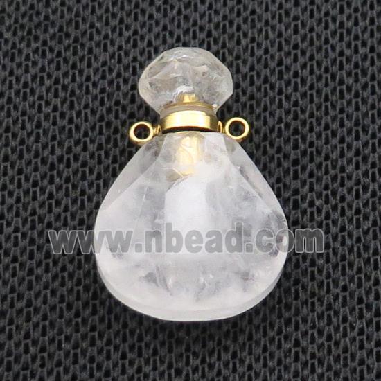 Natural Clear Quartz Perfume Bottle Pendant