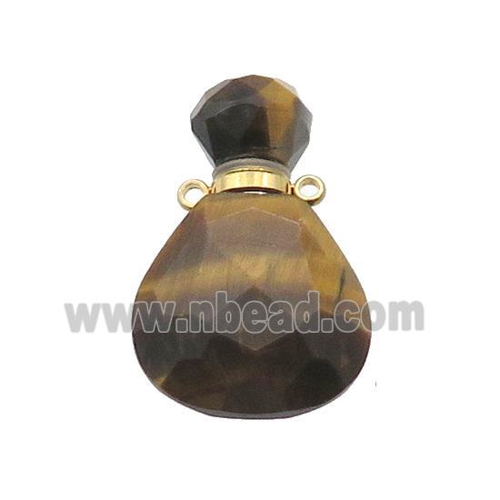 Natural Tiger Eye Stone Perfume Bottle Pendant Yellow