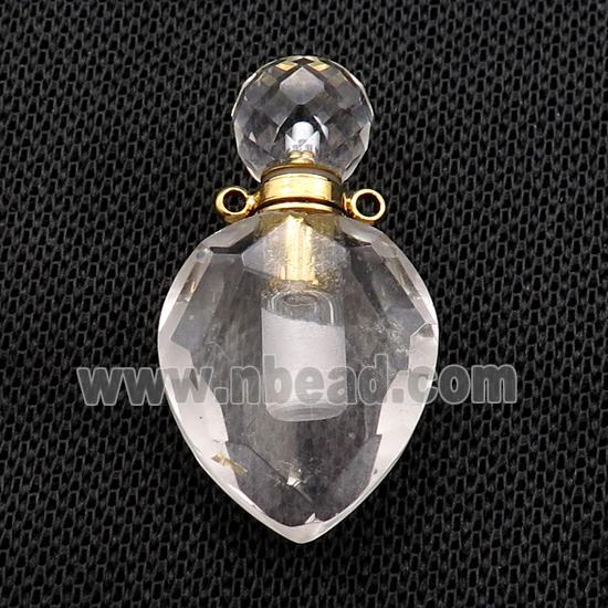 Natural Crystal Quartz Perfume Bottle Pendant