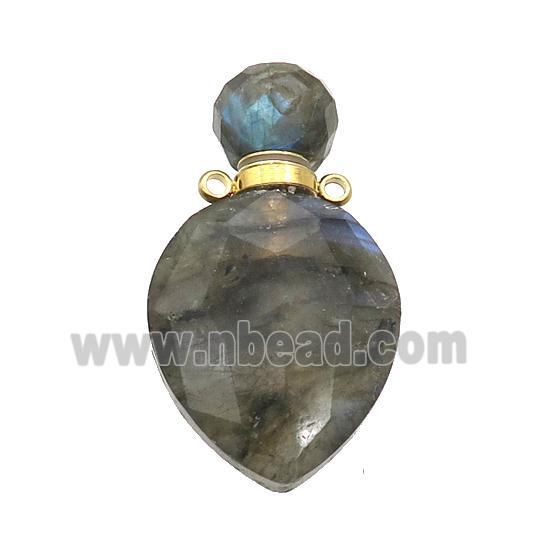 Natural Labradorite Perfume Bottle Pendant