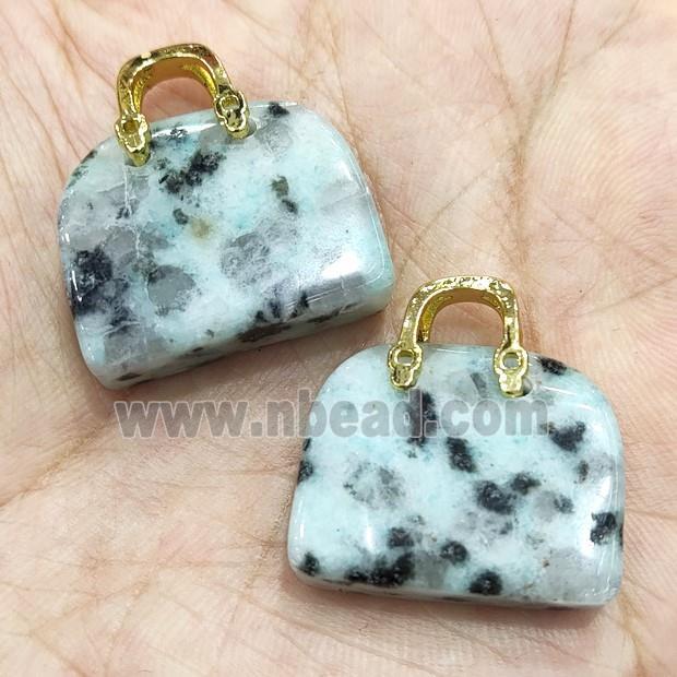 Natural Kiwi Jasper Bag Pendant